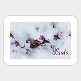 Cherry Blossom Designer Artwork Name Linda Sticker